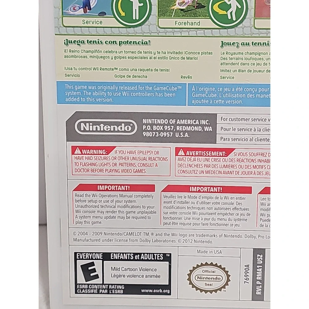 Mario Power Tennis Selects - Nintendo Wii